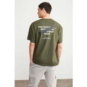 Grimelange Mark Haki Oversize Erkek T-shirt
