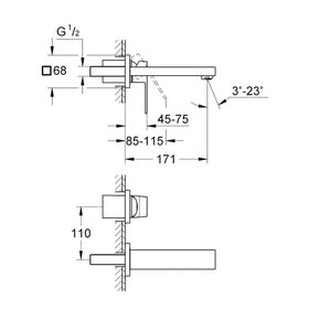 Grohe 19895000 Eurocube Ankastre Lavabo Bataryası