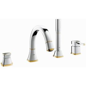 Grohe 19936IG0 Grandera 4 Delikli Krom Altın Küvet Bataryası