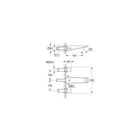 Grohe 20346000 Allure Brilliant Duvardan Ankastre Çift Kumandalı Lavabo Bataryası