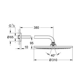 Grohe 26066GL0 38 cm Rainshower Cosmopolitan Tepe Duşu Ve Dirseği