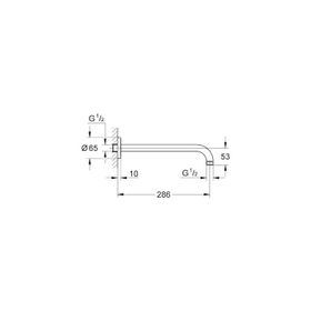 Grohe 28576000 286 mm Rainshower Duvardan Tepe Duşu Dirseği