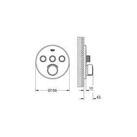 Grohe 29146000 Smartcontrol 3 Valfli Akış Kontrollü Ankastre Duş Bataryası