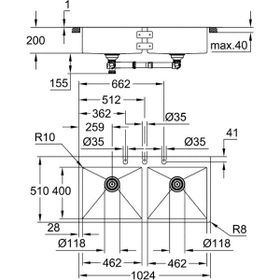 Grohe 31585SD1 K800 Paslanmaz Çelik Eviye