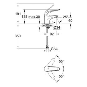 Grohe 32762000 Euroeco Special Uzun Kumanda Kollu Lavabo Bataryası