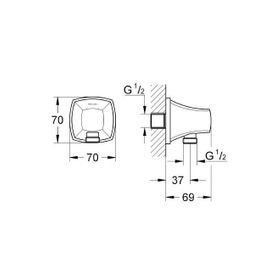 Grohe Grandera 27970IG0 Krom-Altın Duş Çıkış Dirseği