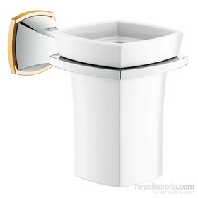 Grohe Grandera 40626IG0 Krom-Altın Seramik Fırçalık ve Tutacağı