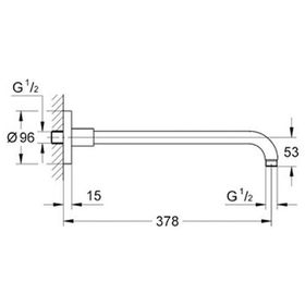 Grohe Krom 38 cm Dirseği Raihshower Modern Tepe Duşu