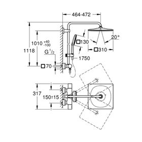 Grohe RainShower 26652000 Duş Bataryalı Duş Sistemi