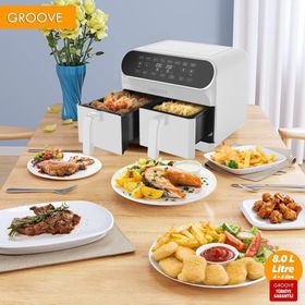 Groove Max Plus XXL 8 lt Çift Hazneli 1800W Beyaz Airfryer