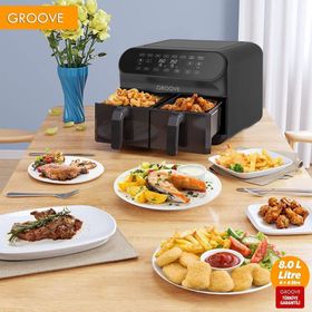 Groove Max Plus XXL 8 lt Çift Hazneli 1800W Siyah Airfryer