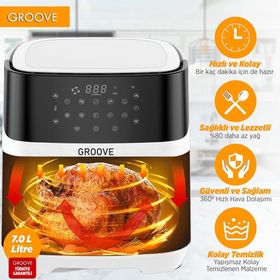 Groove Max XXL 7 lt 1800W Wi-Fi Smart Beyaz Airfryer