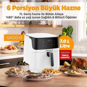Groove Max XXL 7 lt 1800W Wi-Fi Smart Beyaz Airfryer
