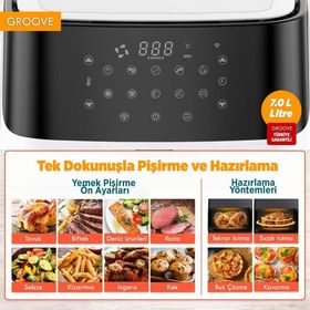 Groove Max XXL 7 lt 1800W Wi-Fi Smart Beyaz Airfryer