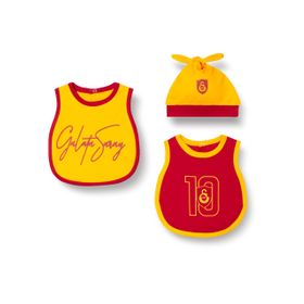 GS Store B221067 Sarı Kırmızı 2'li Önlük Şapka Seti