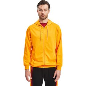 GS Store E241237 Sarı Galatasaray Erkek Basic Fermuarlı Hoodie Erkek Sweatshirt