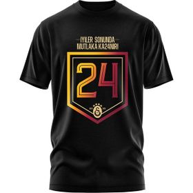 GS Store E241367 Siyah Galatasaray 24 Şampiyonluk Erkek T-shirt