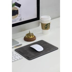 Guard 26x20 cm Dikiş Detaylı Antik Gri Deri Mouse Pad