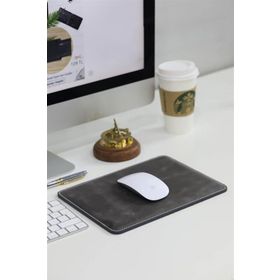 Guard 26x20 cm Dikiş Detaylı Antik Gri Deri Mouse Pad