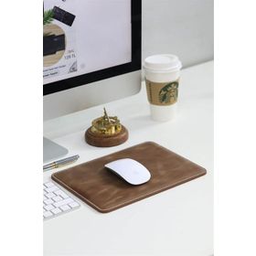 Guard 26x20 cm Dikiş Detaylı Antik Kahverengi Deri Mouse Pad