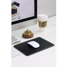 Guard 26x20 cm Dikiş Detaylı Siyah Deri Mouse Pad