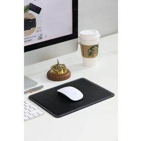 Guard 26x20 cm Dikiş Detaylı Siyah Deri Mouse Pad