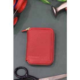 GUARD 796/C07.038 Fermuarlı Kırmızı Deri Mini Cüzdan