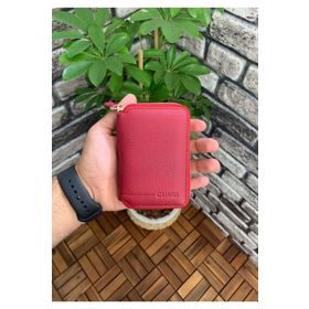 GUARD 796/C07.038 Fermuarlı Kırmızı Deri Mini Cüzdan