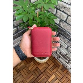 GUARD 796/C07.038 Fermuarlı Kırmızı Deri Mini Cüzdan