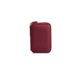 GUARD 796/C07.038 Fermuarlı Kırmızı Deri Mini Cüzdan