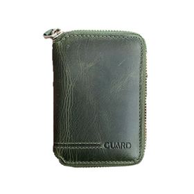 GUARD 796/C13.039 Fermuarlı Antik Yeşil Deri Mini Cüzdan
