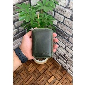 GUARD 796/C13.039 Fermuarlı Antik Yeşil Deri Mini Cüzdan
