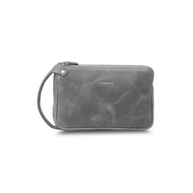 Guard Antik Gri Unisex Çift Fermuarlı El Çantası