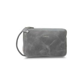 Guard Antik Gri Unisex Çift Fermuarlı El Çantası