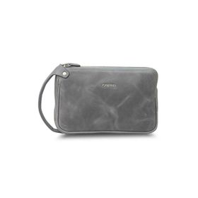 Guard Antik Gri Unisex Çift Fermuarlı El Çantası
