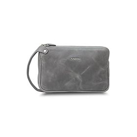 Guard Antik Gri Unisex Çift Fermuarlı El Çantası