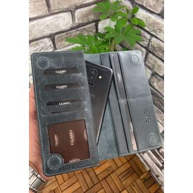 Guard Antik Siyah Telefon Girişli Deri Erkek Kadın Portföy Cüzdan