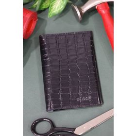 Guard Croco Baskılı Siyah Pasaport Kılıfı