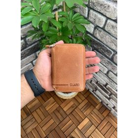 Guard Fermuarlı Antik Taba Deri Mini Cüzdan