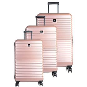 Guard GRD2403XW22545 Gül Kurusu Polikarbon Kırılmaz 3'lü Seyahat Valizi Set