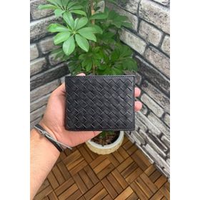 Guard Örgü Desenli Mor Kenarlı Siyah Deri Erkek Cüzdanı