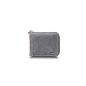 Guard P2265 Antik Gri Fermuarlı Yatay Mini Hakiki Deri Cüzdan