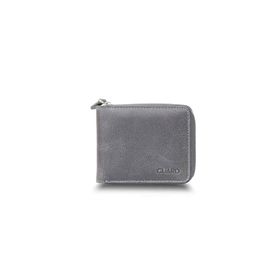 Guard P2265 Antik Gri Fermuarlı Yatay Mini Hakiki Deri Cüzdan