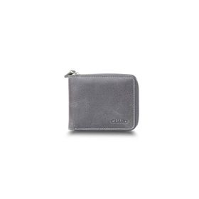 Guard P2265 Antik Gri Fermuarlı Yatay Mini Hakiki Deri Cüzdan