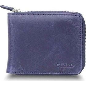 Guard P2265 Antik Lacivert Fermuarlı Yatay Mini Hakiki Deri Cüzdan