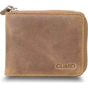 Guard P2265 Antik Taba Fermuarlı Yatay Mini Hakiki Deri Cüzdan