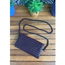 Guard P2271 El Örgüsü Küçük Boy Bordo Hakiki Deri Kadın Çantası