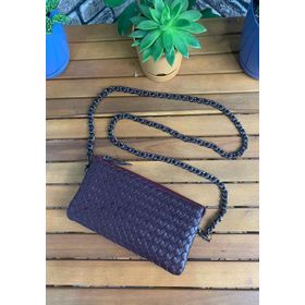 Guard P2271 El Örgüsü Küçük Boy Bordo Hakiki Deri Kadın Çantası