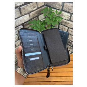 Guard P3031 Çift Fermuarlı Kahverengi Hakiki Deri El Çantası