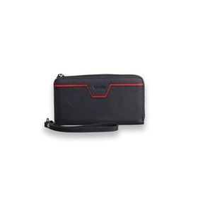 Guard P3071 Mat Siyah Kırmızı Çok Fonksiyonlu Hakiki Deri Unisex Cüzdan ve El Çantası